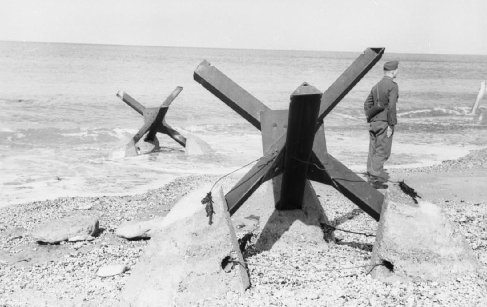 Czech hedgehogs deployed on the Atlantic Wall near Calais 